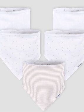 GERBER Neutral Baby Bandana Bibs - Set of 5